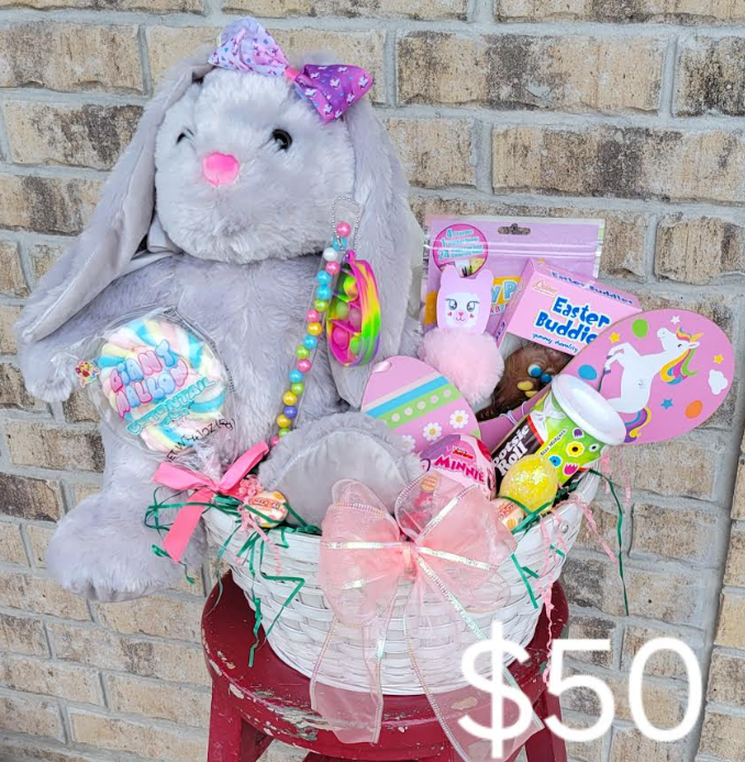 Grey Easter Bunny Basket