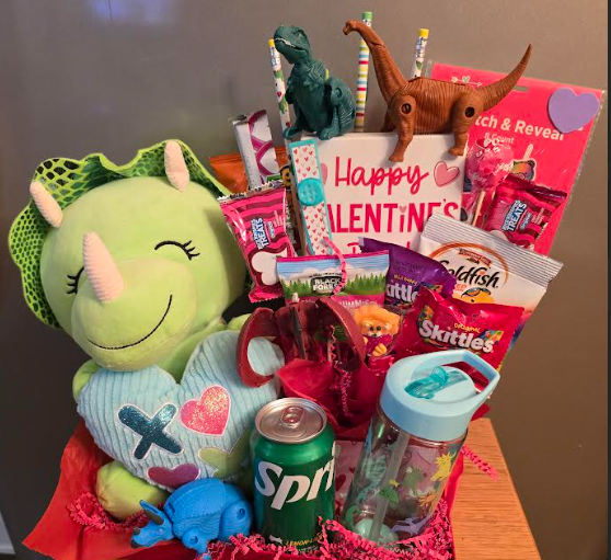 Green Dinosaur Basket with cup