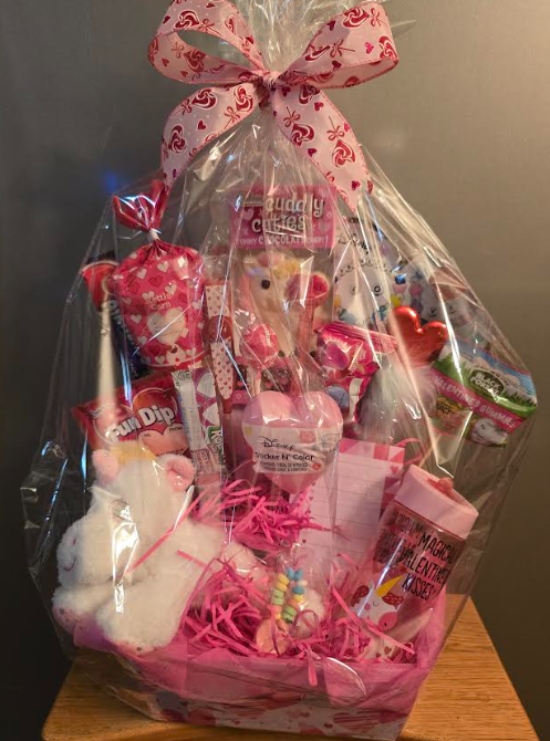 Unicorn Valentine Basket with cup