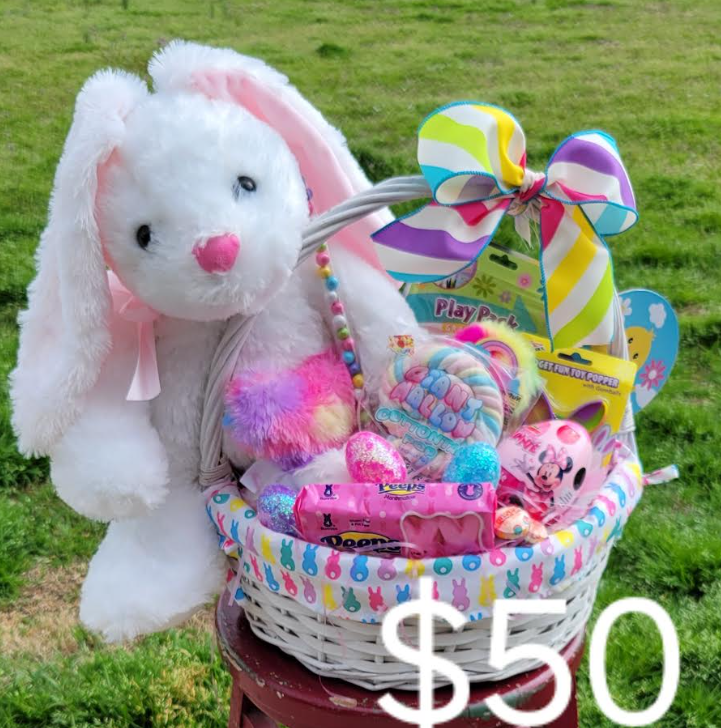 White bunny basket